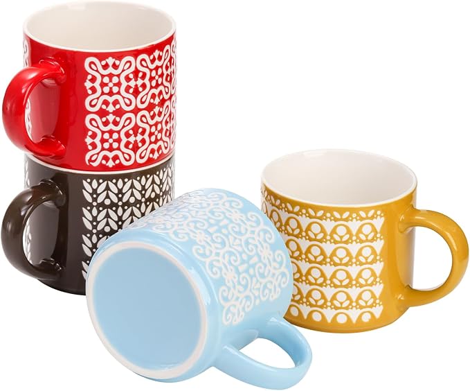 Hiceeden Set of 4 Stackable Coffee Mugs - Image 3