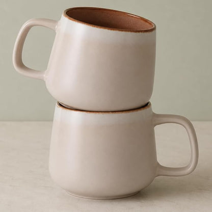 Ava Nord Large Stoneware Ceramic Coffee Mugs Set of 2 | 20 oz | Rose Sand | by AvaNord