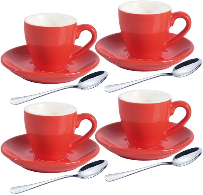 homEdge Porcelain Espresso Shot Cup Set - 80 ml / 2.67 oz by homEdge