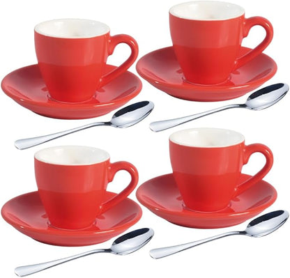 homEdge Porcelain Espresso Shot Cup Set - 80 ml / 2.67 oz by homEdge