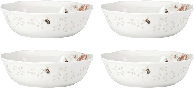 Lenox Butterfly Meadow Porcelain 4-Piece Soup Bowl Set by Lenox