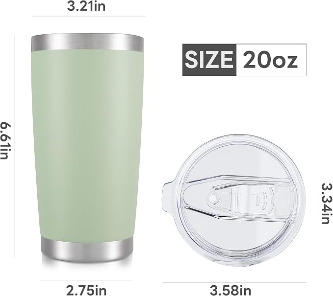 20 oz Tumbler with Lid Stainless Steel Insulated Tumblers Bulk Cups Mug | - Image 7