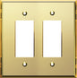 LIDER Reflective Acrylic Decorator Wall Plate, Mirrored Light Switch Plate, Plexiglass Outlet Cover, Acrylic Glass, Oversized 2-Gang 5.25" x 5.25", LWP-32O-AGD, Gold