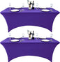 2-Pack 6ft Spandex Table Covers for Rectangle Standard Folding Tables - Wrinkle Resistant Stretch Tablecloths - Ultimate Fitted Table Protector for Parties, Trade Shows, Banquet