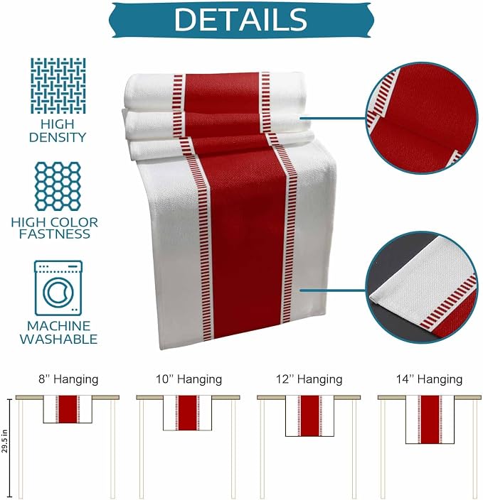 72 inches Long Red Table Runners, Modern Stripes Table Runner Dresser Scarves - Image 7