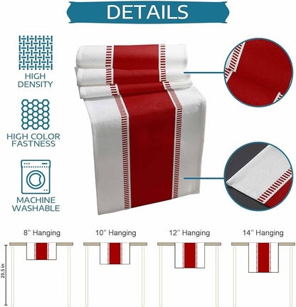 72 inches Long Red Table Runners, Modern Stripes Table Runner Dresser Scarves - Image 7