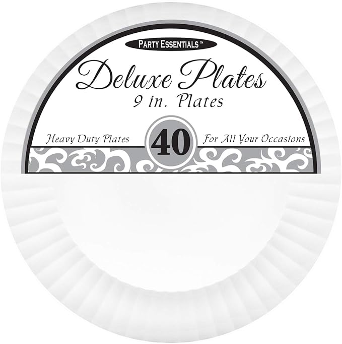 Party Essentials Deluxe Quality Hard Plastic Dinnerware Party Plates - Image 2