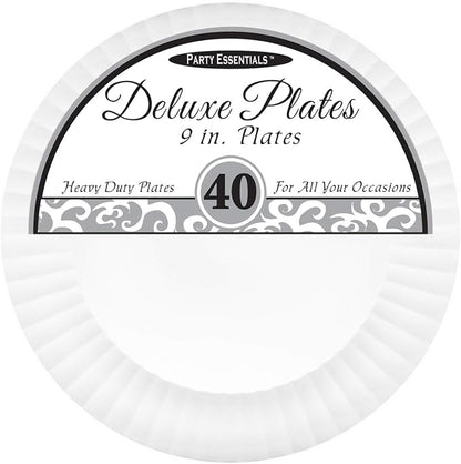 Party Essentials Deluxe Quality Hard Plastic Dinnerware Party Plates - Image 2