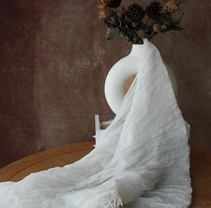 6Pcs White Cheesecloth Table Runner Wedding Bridal Boho Decorations | 35x120 - Image 5