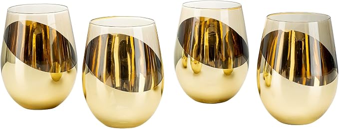 MyGift 18 oz Mid Century Smoked Brown Stemless Wine Glasses - Image 6