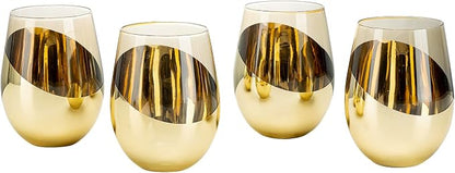 MyGift 18 oz Mid Century Smoked Brown Stemless Wine Glasses - Image 6