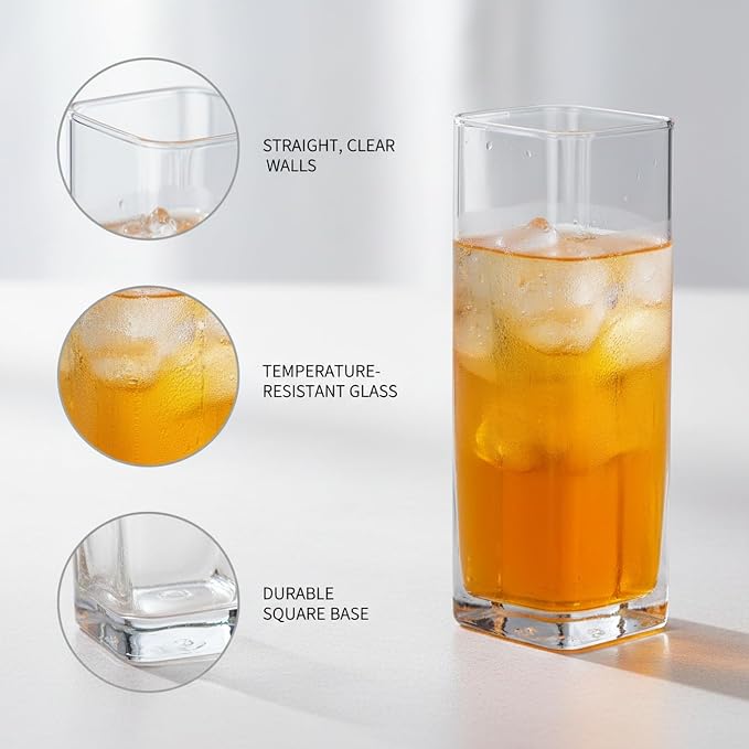 Drinking Cup Square Borosilicate Glass Tumbler Handleless Design - Image 6