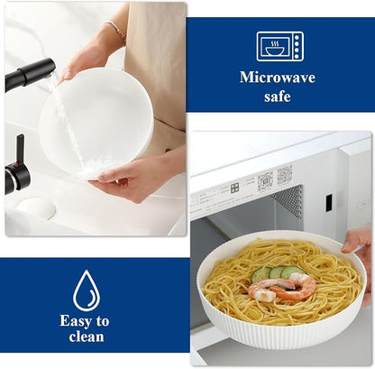 HOMQUEN Pasta Bowls Set of 6, 37oz Salad Bowls White Soup Bowls, Large Pasta - Image 7