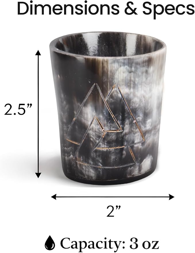 Handicrafts Home Viking Horn Shot Glasses Set of 12, Rustic Viking Drinkware - Image 6