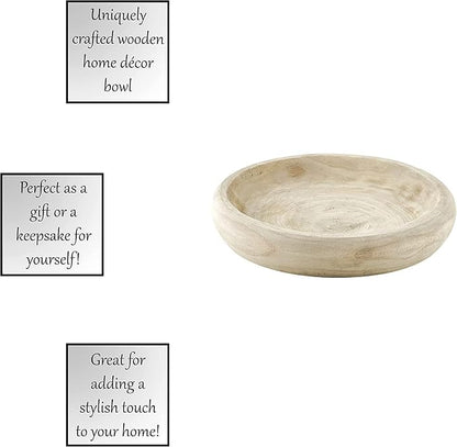 Wooden Decorative Bowl – Hand Carved Natural Wood Fruit Bowl, Rustic Farmhouse - Image 6