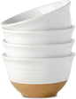 Hasense Soup Bowls, 7 Inch Large Cereal Bowls Set of 4, 40 OZ Ceramic Deep Salad Serving Bowls, Bowls Set for Pasta Pho Ramen Noodle Popcorn, Dishwasher Microwave Safe, White