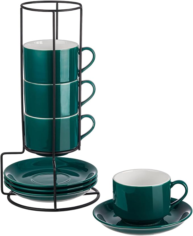 YOLIFE 8oz Porcelain Stackable Cappuccino Cups by YOLIFE