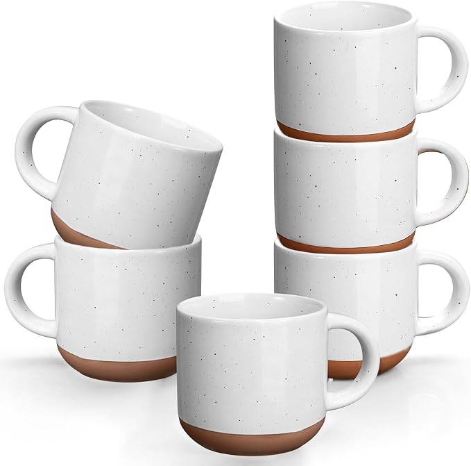 Gencywe Ceramic Mini Espresso Cups Set of 6, 5 oz Espresso Mugs by Gencywe