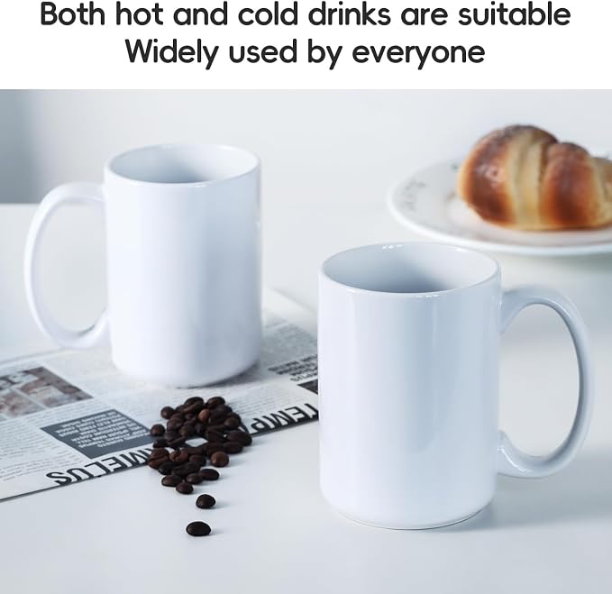 16 OZ Coffee Mugs, Classic Blank Ceramic Cup - Image 4