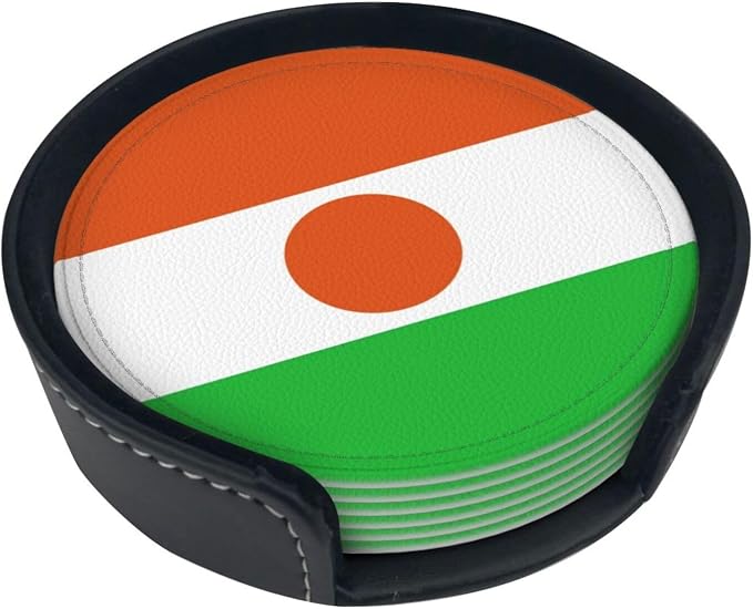 6 Pack Niger Flag Leather Coaster - Image 2