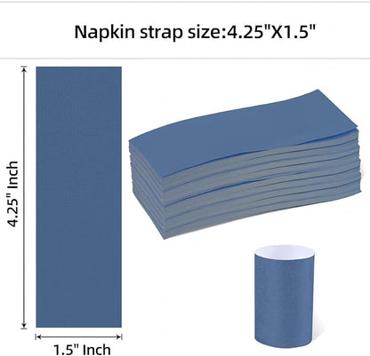 Germiwipe 2500 Pcs Napkin Bands,Paper Napkin Rings Self Adhesive,Silverware Wraps Bands, Perfect for Birthday Parties, Weddings, Family Reunion & Events (Navy Blue)