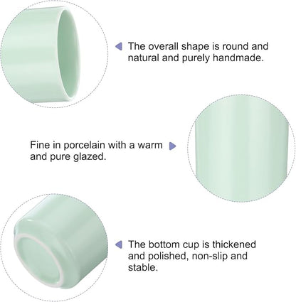 HARFINGTON 2pcs Japanese Ceramic Tea Cups 8oz / 240ml Simple Solid Color No - Image 4