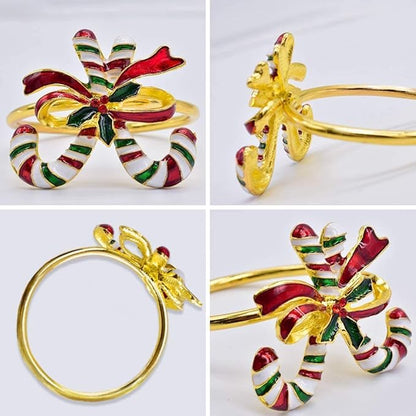 Napkin Rings Set of 6 Napkin Rings for Dinner Party, Wedding, Birthday Christmas, Holidays, Thanksgiving(Crutch)