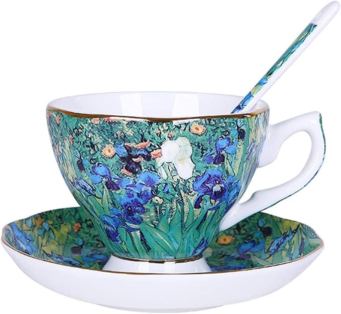Bone China Cup &Saucer Set, 7oz- Van Gogh's Paintings by Eplze