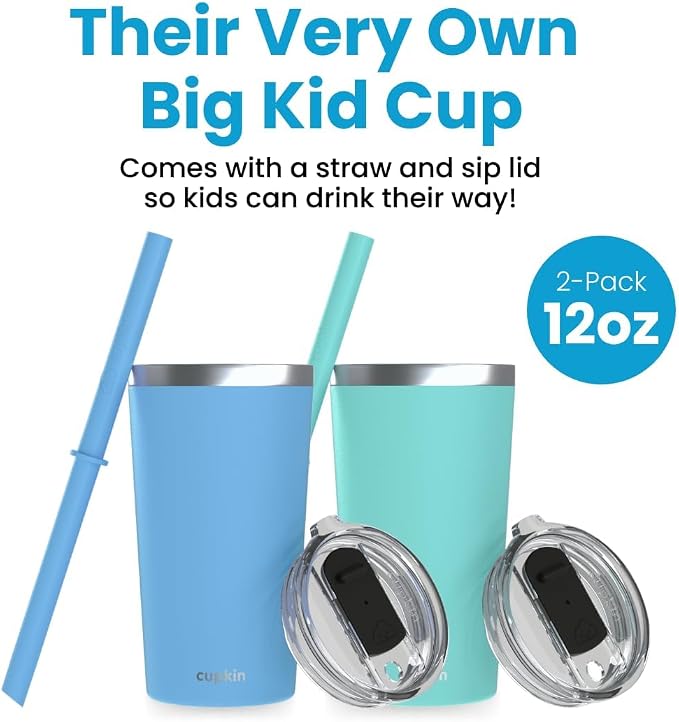 CUPKIN Reusable Cups with Lids, The Original Stackable 12 oz Stainless Steel - Image 2