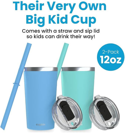 CUPKIN Reusable Cups with Lids, The Original Stackable 12 oz Stainless Steel - Image 2