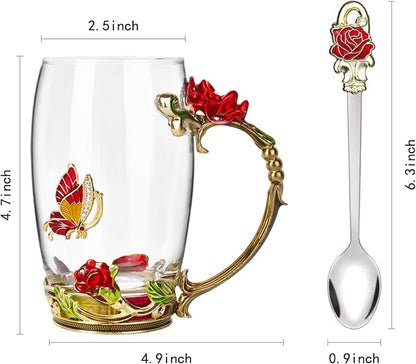 OEAGO Gifts for Women Mom Mothers Tea Cup Best Birthday Butterfly Rose Gifts - Image 2