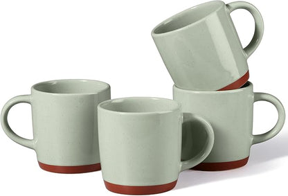 E-far Ceramic Coffee Mug Set of 4, 12oz Stoneware Coffee Cup by E-far