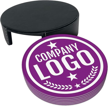 Custom Leather Coasters with Logo - Image 3