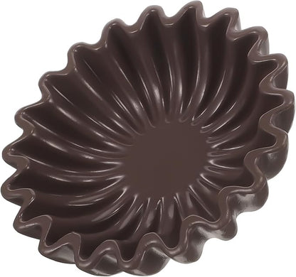 STOBAZA Decorative Wavy Edge Bowl 6-inch Black Ceramic Key Holder Jewelry Storage Tray Snack Holder for Entryway Tabletop Home Décor