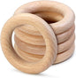 FoDau770 5pcs Natural Beech Wooden Rings, Unfinished Solid Wood Rings Heavy by FoDau770