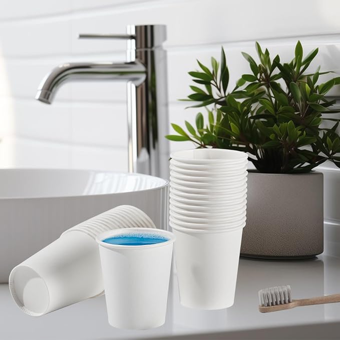SIUQ 600 Pack 5 oz Paper Cups, Disposable Mini Bathroom Mouthwash Cups | - Image 6