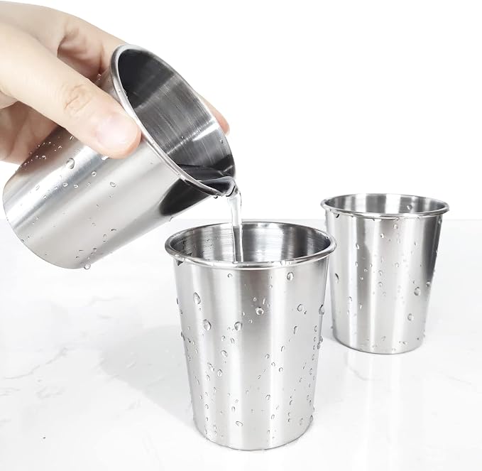 6 Pack 8 oz Stainless Steel Kids Cups, Children's Pint Cups, Stackable Metal - Image 5