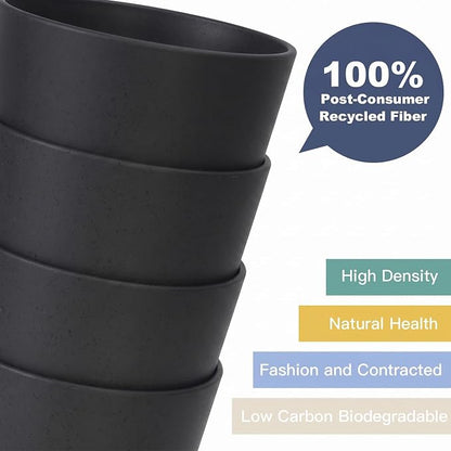 Wrova Wheat Straw Cups 6 PCS Good Alternative to Plastic Reusable Cups 12 oz - Image 5