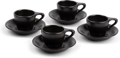 ANGELENO Coffee Espresso Cups Set of 4, 2.7oz Porcelain Ceramic Demitasse Cups by Angeleno