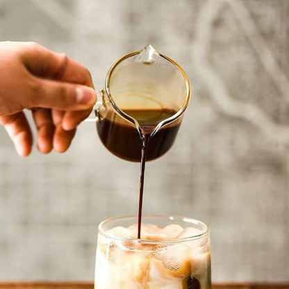 BCnmviku Shot Glasses Espresso Parts Double Spouts Milk Cup Clear Glass - Image 7