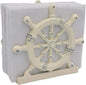 THDC Nautical Napkin Holder, Lunch, Dinner, Nautical Collection Napkin Holder, Made of Metal (Wheel Distressed Ivory)