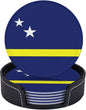 6 Pack Curacao Flag Leather Coaster by GTEVUTS