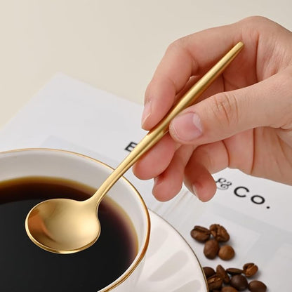 5.1 Inches Satin Gold Coffee&Tea Spoons, Small Demitasse Spoon, Mini Spoons - Image 3