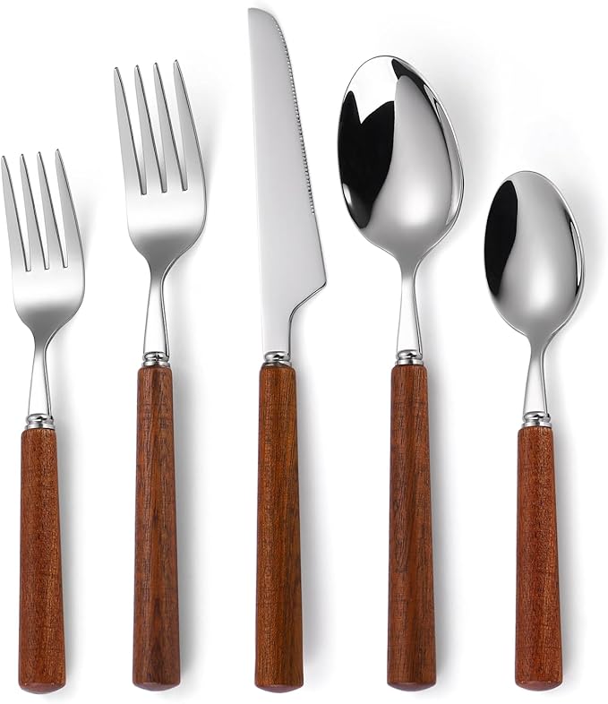 Silverware Set, 20 Piece Mirror Flatware Set 18/8 Stainless Steel Eating by MetalServingUtensils
