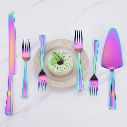 GoGeiLi Stainless Steel Rainbow Wedding Cake Cutting Set - Image 4