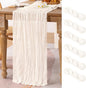 6 Pack Ivory White Cheesecloth Table Runner Rustic Gauze Centerpiece | by MLMC