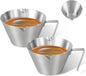 2 Pc Stainless Steel Espresso Shot Cups, 3.4oz/100ml, V-Shaped Mouth by carrottimes