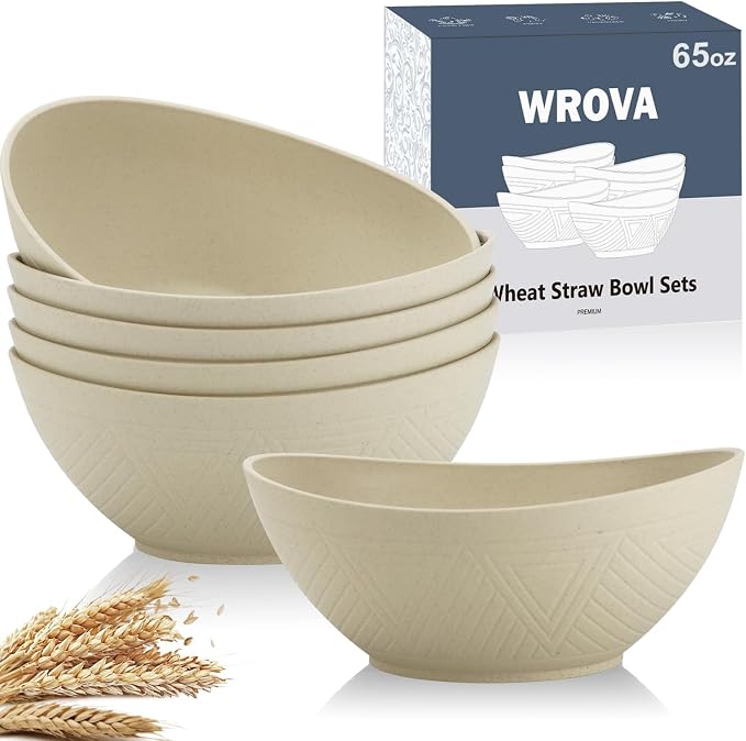 65oz Big Wheat Straw Bowls by WROVA