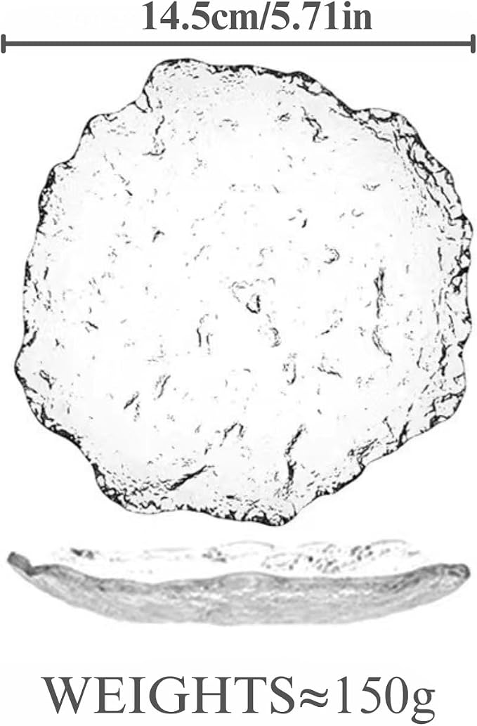 Lead-Free Crystal Glass Irregular Plate Coasters, Transparent, 14.5cm Thickened - Image 7