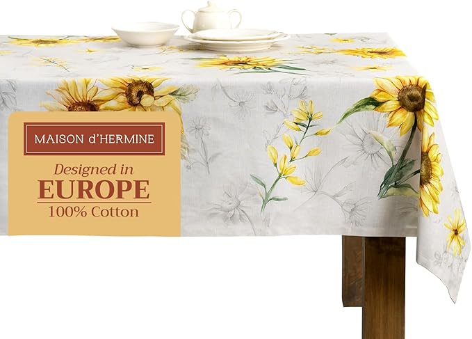 Maison d' Hermine Table Cloth Rectangle Table 100% Cotton 70 x 140 Inches Tablecloth Reusable Decorative for Dining Room Farmhouse Home Valentines Day Decorations Spring Summer - Candice